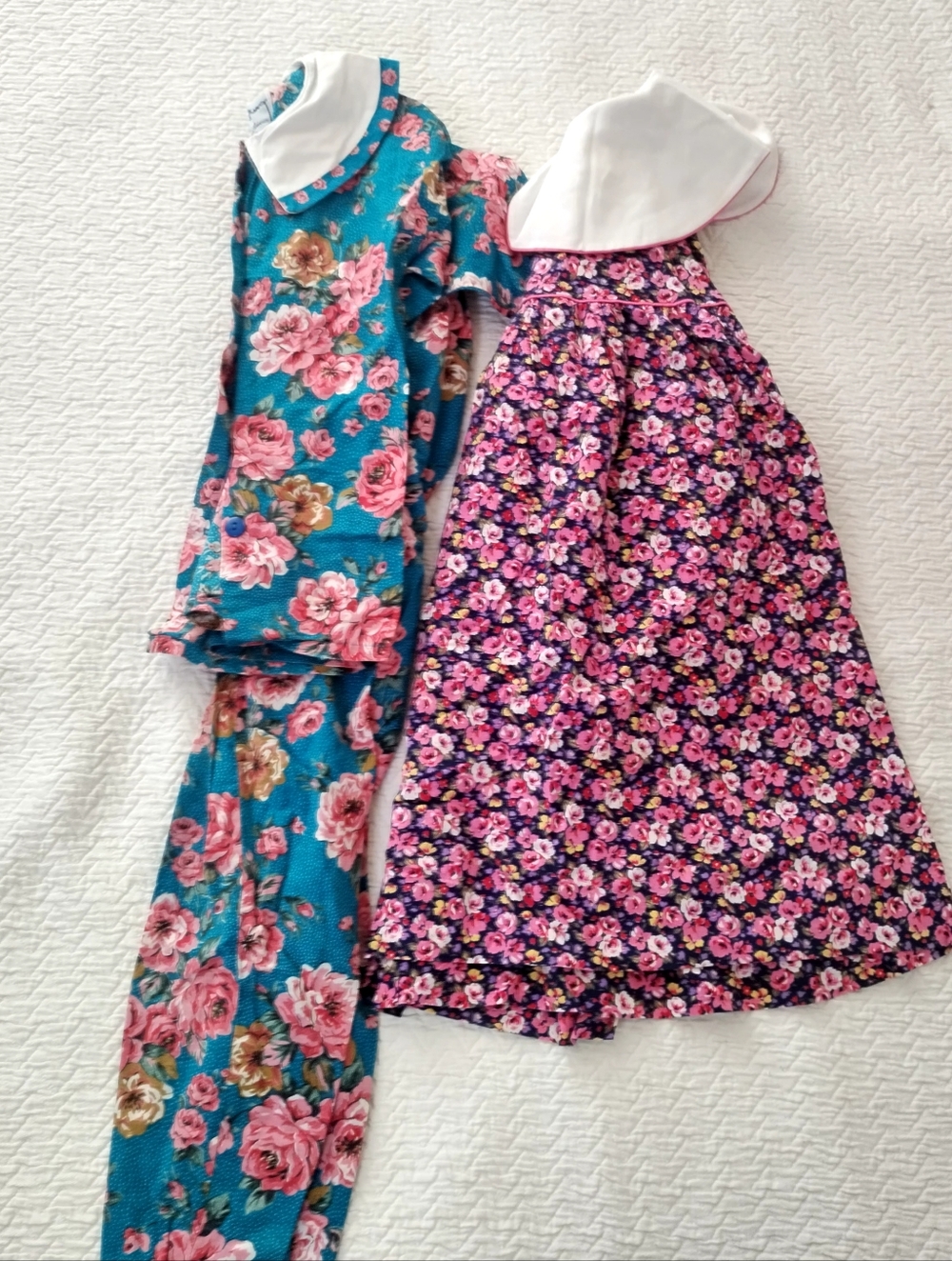Vtg Catherine Rebecca Floral Prairie Cotton Dress And Pant Set Sz 6